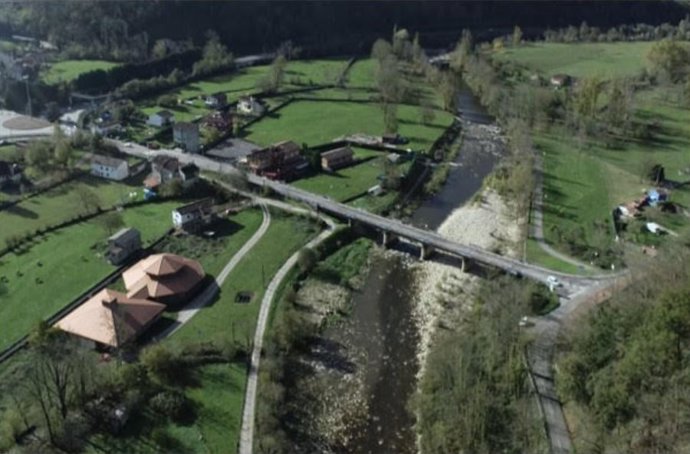 Vista aérea del Río Nalón.