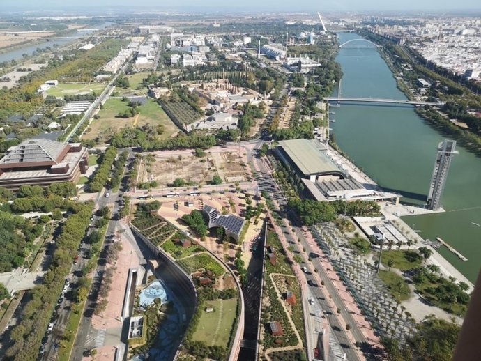 Archivo - Vista área del Parque Científico y Tecnológico de La Cartuja.