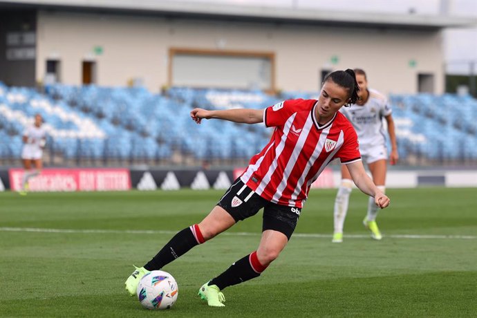 Archivo - Ane Azkona of Athletic Club in action during the Spanish Women League, Liga F, football match played between Real Madrid and Athletic Club de Bilbao at Alfredo Di Stefano stadium on June 09, 2024 in Valdebebas, Madrid, Spain.