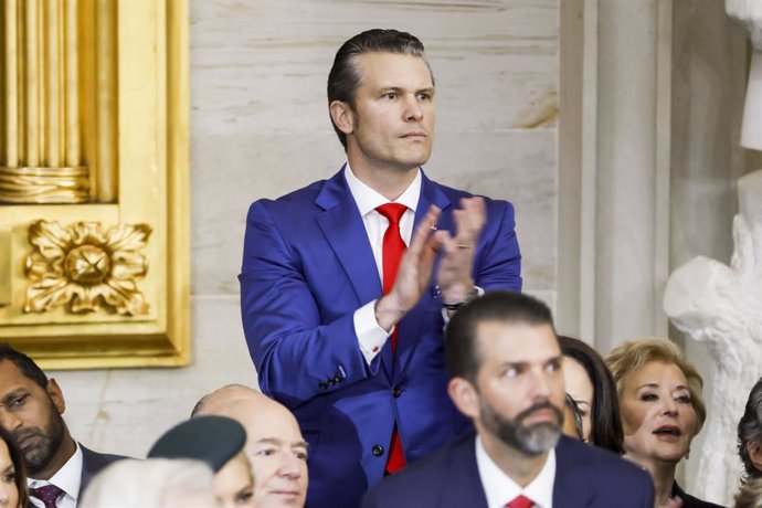 January 20, 2025, Washington, District Of Columbia, USA: Pete Hegseth, Donald Trump's nominee to be Secretary of Defense, during Trump's inauguration as the 47th President of the United States in the rotunda of the United States Capitol in Washington, DC,