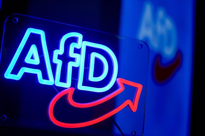 Archivo - June 29, 2024, Essen, North Rhine-Westphalia, Germany: AfD Logo waehrend des 15. Bundesparteitag der AfD in der Grugahalle am 29. June 2024 in Essen, Deutschland. (Foto von Alex Gottschalk/DeFodi Images)     .. AfD Logo during the 15th federal p