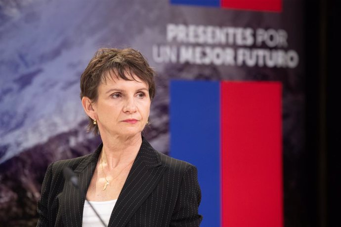 Archivo - 06 February 2024, Chile, Santiago: Chilean Interior Minister Carolina Toha announces the death of former President Sebastian Pinera at a press conference. Photo: Francisco Paredes S/Agencia Uno/dpa