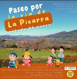 La asociación El Viescu y la plataforma Ronda Norte No organzian una ruta por la que sería la Vía de la Pixarra.