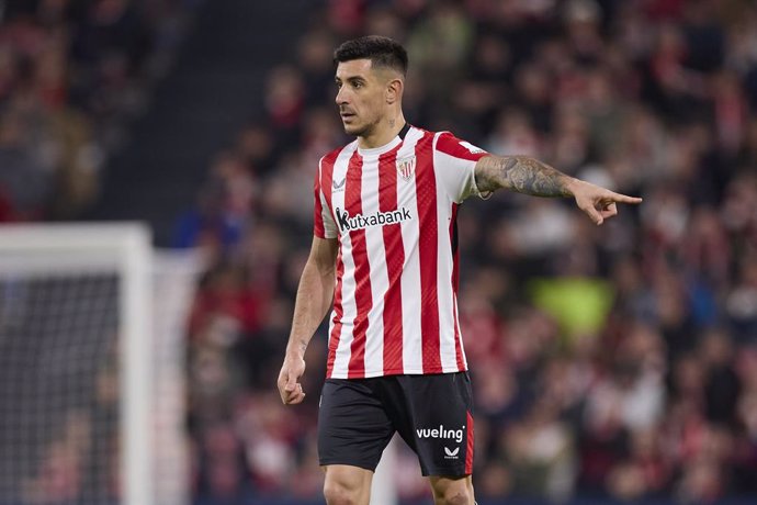 Yuri Berchiche of Athletic Club reacts during the Copa del Rey Round of 16 match between Athletic Club and CA Osasuna at San Mames on January 16, 2025, in Bilbao, Spain.