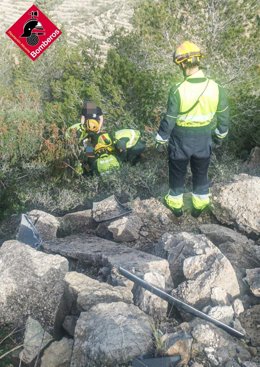Herido un ciclista tras caer por un barranco de cuatro metros en la CV-7361 en Dénia