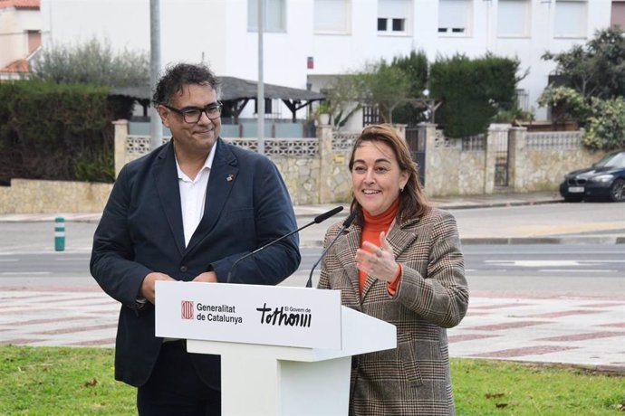 Visita de la consellera de Territori, Habitatge i Transició Ecològica, Sílvia Paneque, a les obres de millora de la C-253 a l'alçada de S'Agaró (Girona)