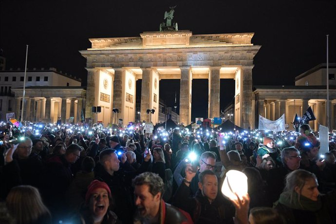 Manifestación contra la extrema derecha en Berlín