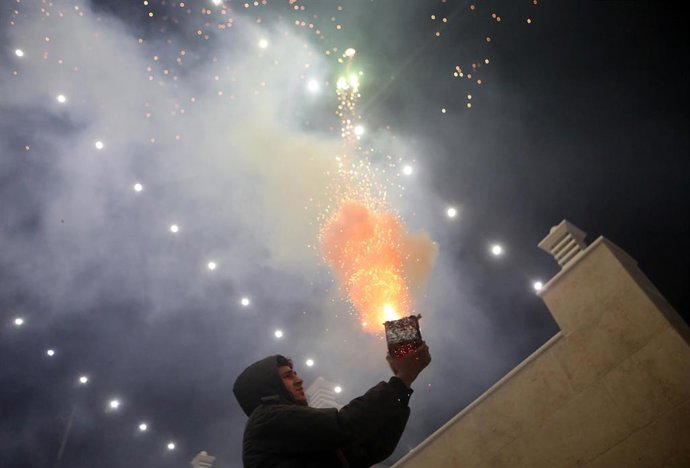 Un exprisionero palestino celebra su liberación en la ciudad cisjordana de Hebrón 