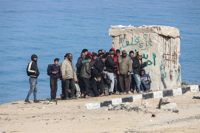 Desplazados palestinos en la Franja de Gaza