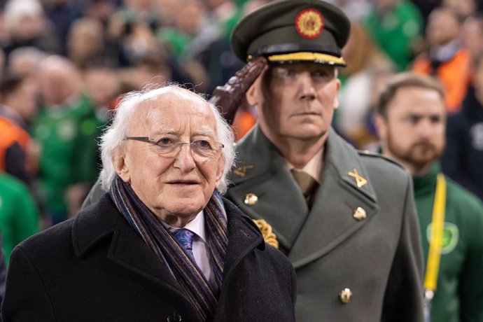 Archivo - El presidente de Irlanda, Michael Higgins (archivo)