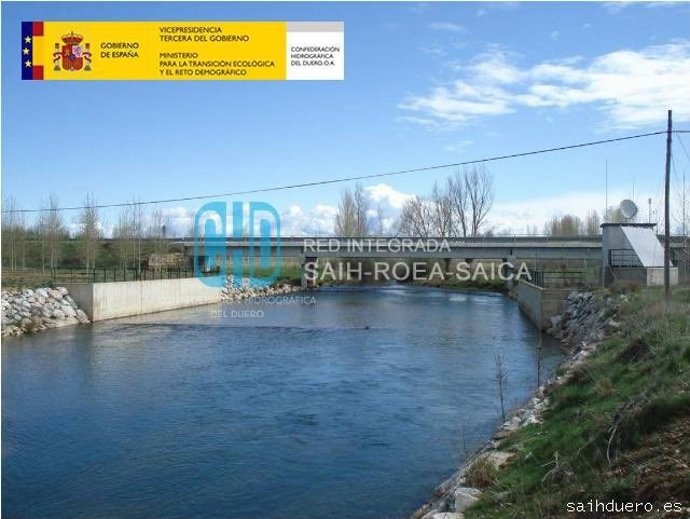 Estado de uno de los ríos de la cuenca del Duero a primera hora del lunes 27 de enero