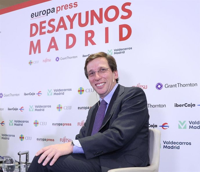 El alcalde de Madrid, José Luis Martínez-Almeida, protagoniza un Desayuno Madrid de Europa Press, en el Hotel Hyatt Regency Hesperia, a 27 de enero de 2025, en Madrid (España).