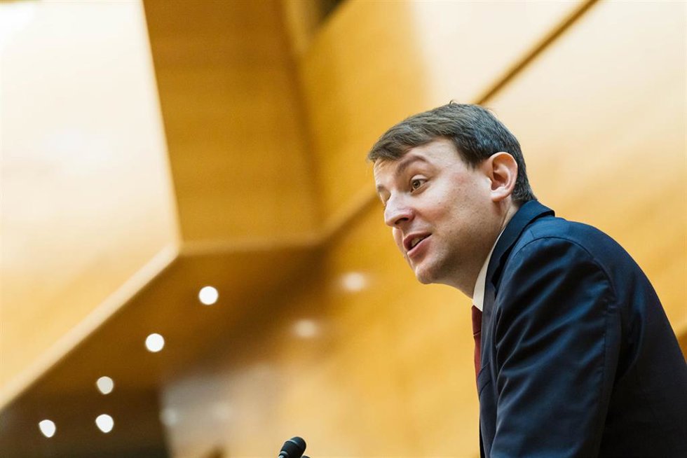 Archivo - El presidente del componente europeo de la Asamblea EuroLat, Javi López, interviene durante la decimoquinta sesión de la Asamblea Parlamentaria Euro-Latinoamericana (Eurolat), en el Senado, a 26 de julio de 2023, en Madrid (España). La Asamble
