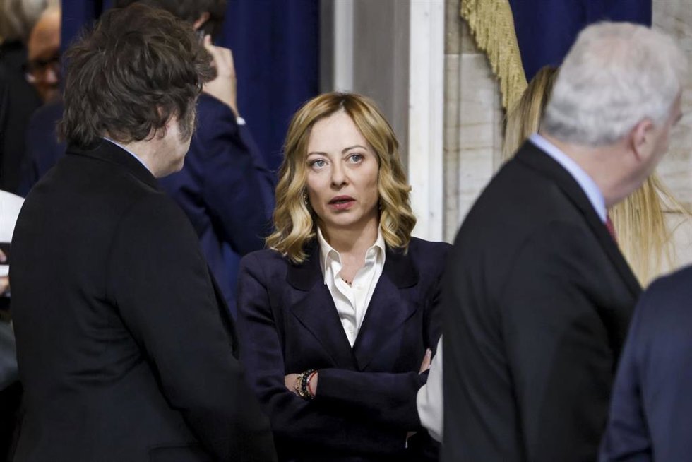 La primera ministtra de Italia, Giorgia Meloni, en la ceremonia de investidura de Donald Trump