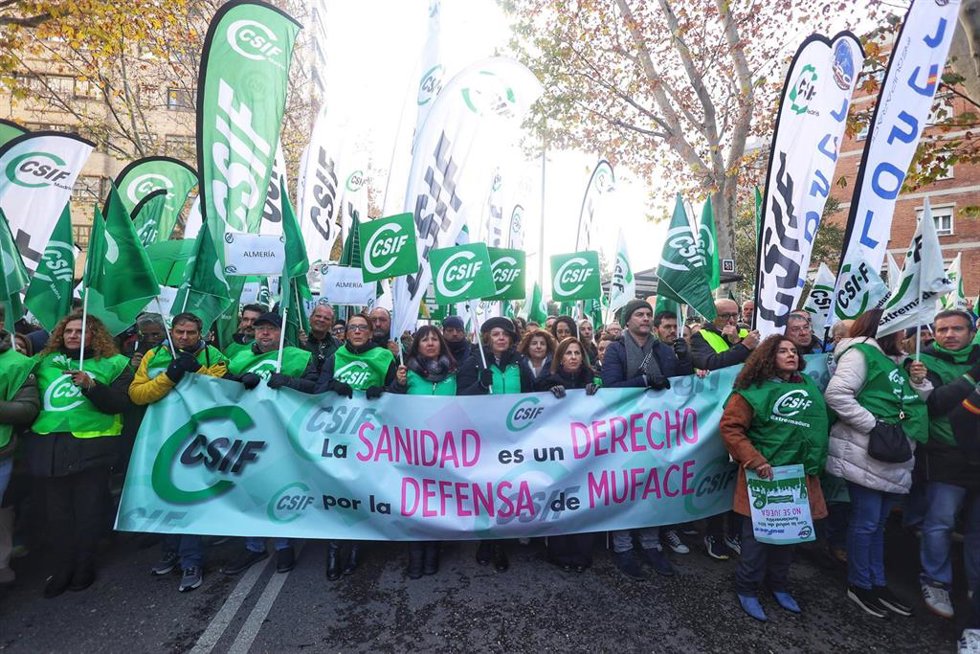 Archivo - Protesta de CSIF frente a la Dirección General de Muface de Madrid el pasado 14 de diciembre