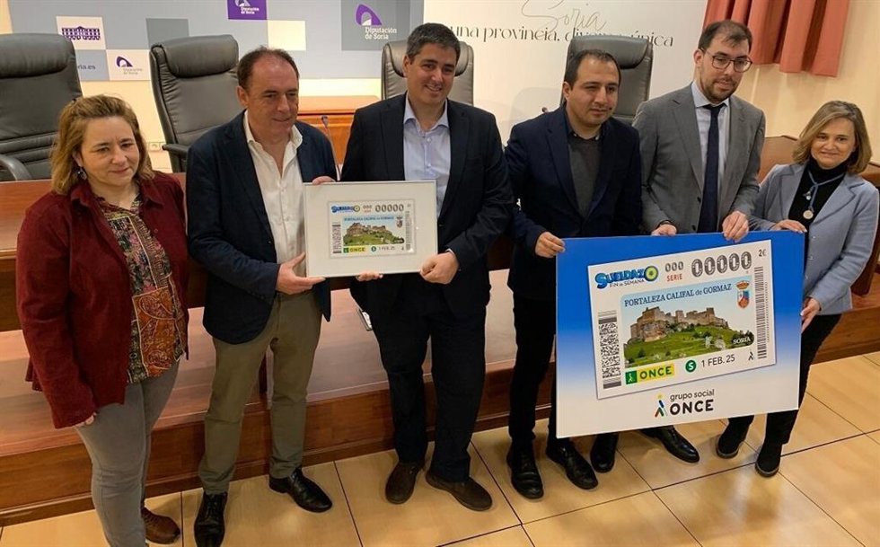 Presentación del cupón de la ONCE dedicado al Castillo de Gormaz.