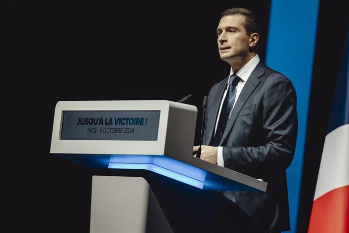 Archivo - El presidente de Agrupación Nacional, Jordan Bardella
