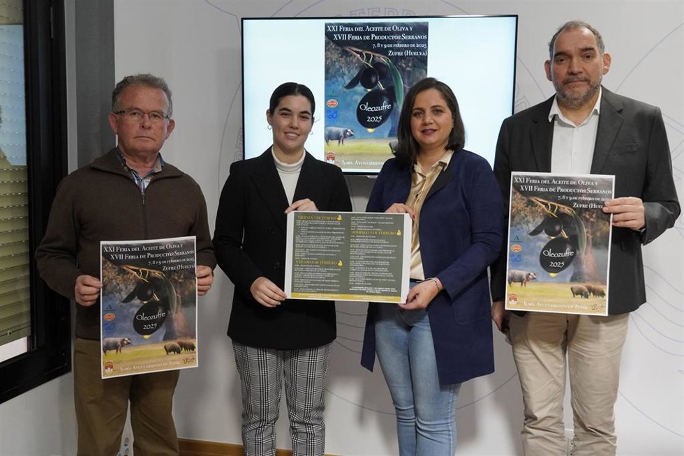 Presentación en la Diputación de Huelva de la XXI Feria de Aceite de Oliva y XVII de Productos Serranos 'Oleozufre 2025'.