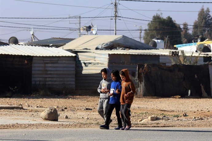 ZAATARI, Jan. 19, 2025  -- Syrian refugees are seen at Zaatari refugee camp in Jordan, Jan. 18, 2025. Zaatari refugee camp, which is located in north of Jordan, was officially put into use in 2012.