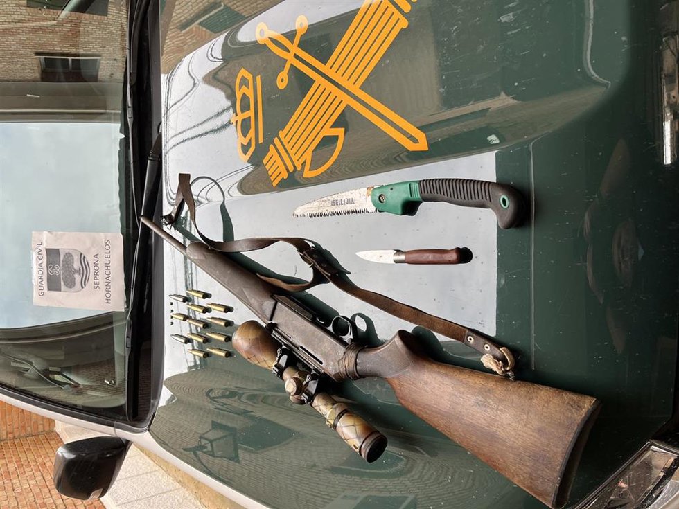 Armas recuperadas por la Guardia Civil.