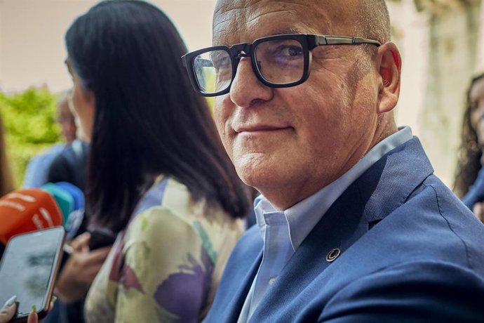 Archivo - El presidente provincial del PP de Ourense, Manuel Baltar, durante la presentación de las candidaturas del PPdeG al Congreso y al Senado por la provincia de Ourense, a 27 de junio de 2023, en Esgos, Ourense, Galicia (España).