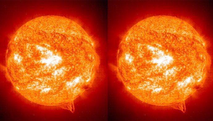 El Telescopio de Imágenes Ultravioleta Extrema (EIT) de SOHO toma imágenes de la atmósfera solar en múltiples longitudes de onda, mostrando material solar a diferentes temperaturas.