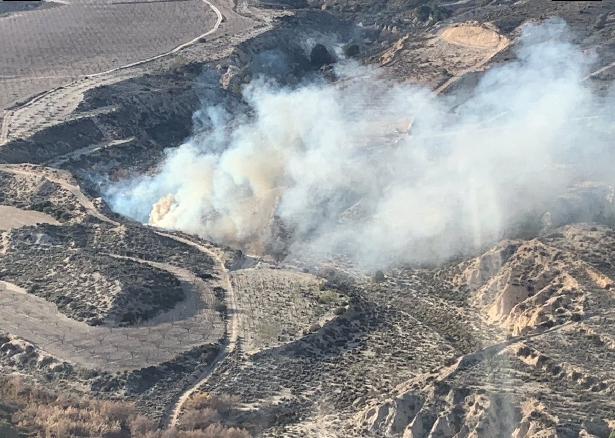 Dan por controlado un incendio forestal en la zona de Rambla Salada, en Murcia, tras arrasar tres hectáreas