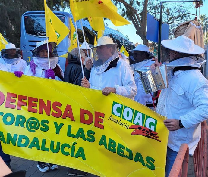 Apicultores andaluces se manifiestan este martes en Madrid contra las "importaciones masivas de miel falsa".