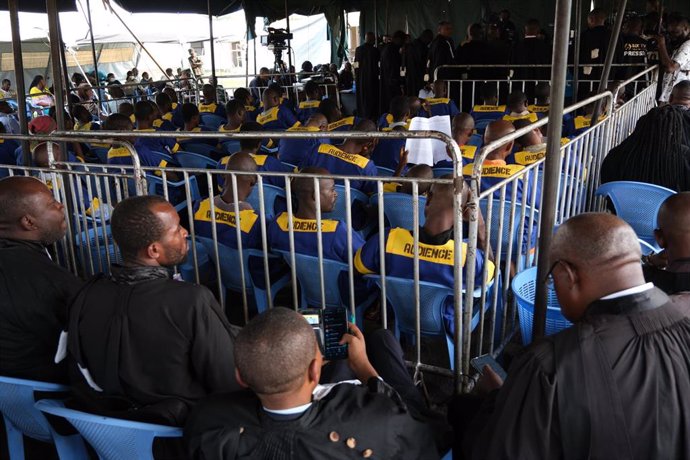 Archivo - Imagen de archivo del juicio ante un tribunal militar de los sospechosos de haber participado en un golpe de Estado en RDC
