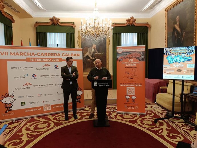 Presentación de la VII Marcha-Carrera Galbán en el Ayuntamiento de Gijón.