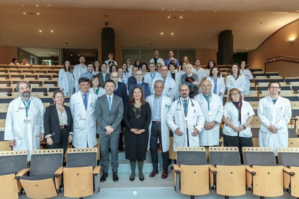 La consellera de Salud, Manuela García, este martes en el reconocimiento de Son Espases.