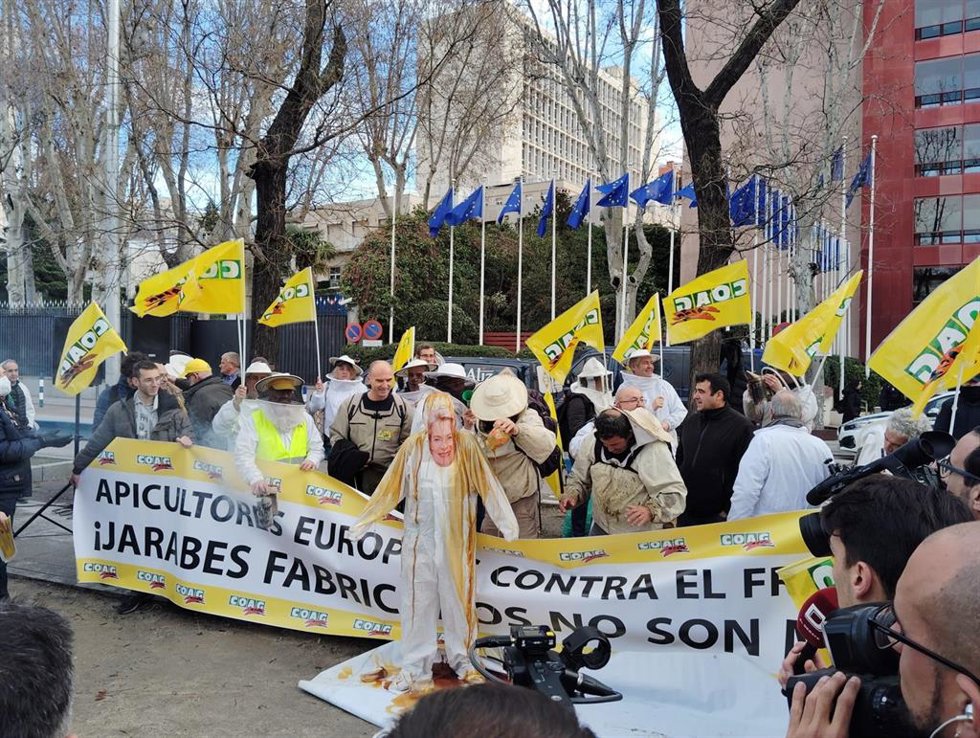 Manifestación de apicultores en Madrid