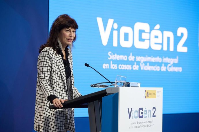 La ministra de Igualdad, Ana Redondo, presenta el nuevo modelo de respuesta policial a la violencia de género. LUGAR: Centro Tecnológico de Seguridad (CETSE), a 15 de enero de 2025, en Madrid (España). 
