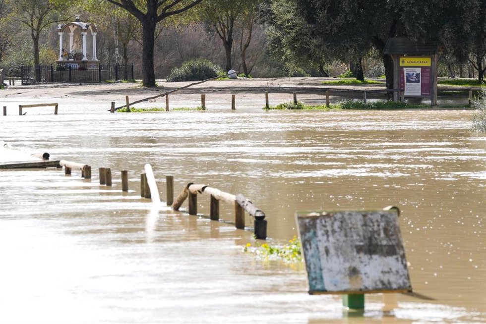 Imágenes del Vado del Quema inundado, a 23 de enero de 2025.
