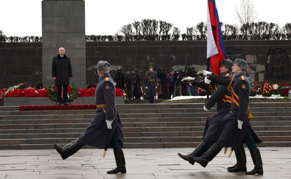 Vladimir Putin, en un acto de homenaje por el 81 aniversario de la Batalla de Leningrado.