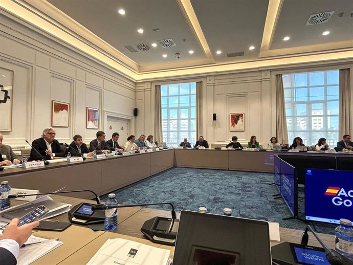 La directora general de Transportes y Logística de la Junta, Laura Paredes, en una reunión en sede ministerial