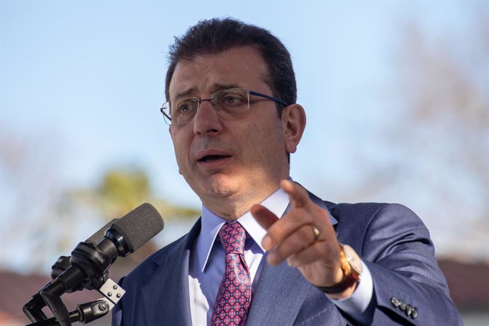 January 9, 2025: ISTANBUL, TURKEY - JANUARY 9, 2025: Istanbul Metropolitan Municipality Mayor Ekrem Imamoglu delivers a speech at the groundbreaking ceremony for the Prince Islands Municipality Service Building in Istanbul, Turkey. Widely regarded as Pres