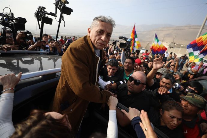 Archivo - September 1, 2022, LIMA, PERU: Salida de lĂder etnocacerista antauro humala de las inmediaciones del penal de AncĂłn II.