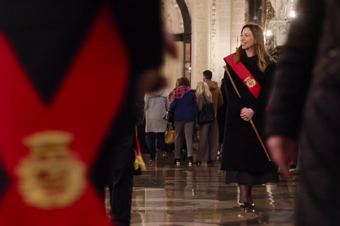 La alcaldesa de Zaragoza, Natalia Chueca, en uno de los actos del Día de San Valero.