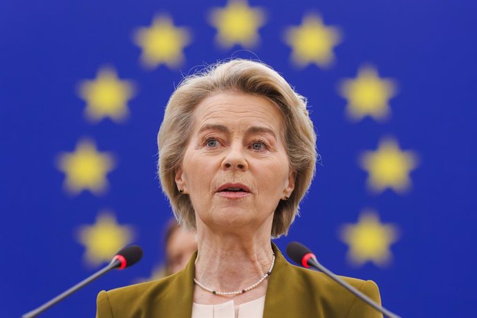 22 January 2025, France, Strasbourg: European Commission President Ursula von der Leyen speaks during a debate as part of a plenary session at the European Parliament. Photo: Philipp von Ditfurth/dpa