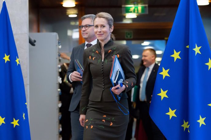 HANDOUT - 29 January 2025, Belgium, Brussels: EU High Representative for Foreign Affairs and Security Policy, Kaja Kallas arrives for the weekly meeting of the EU Commission in the Berlaymont. Photo: Bogdan Hoyaux/European Commission/dpa - ATTENTION: edit