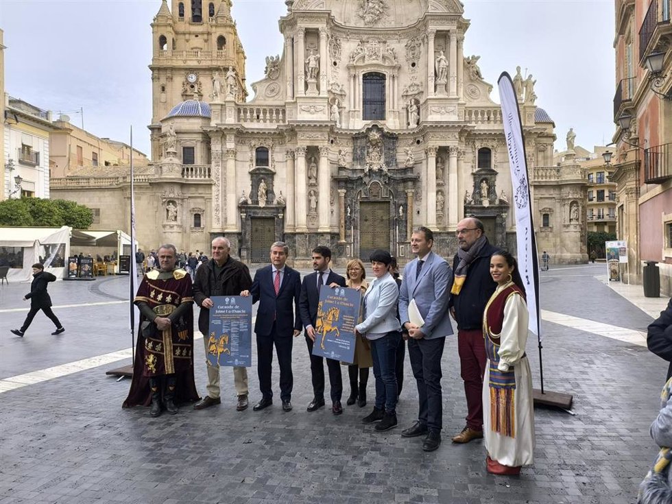 Imagen de la presentación de los actos que recrearán la entrada de Jaime I el Conquistador a Murcia
