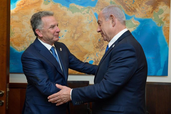 January 29, 2025, Jerusalem, Israel: US President Trump's special envoy to the Middle East, STEVE WITKOFF (L), meets Israeli Prime Minister BENJAMIN NETANYAHU (R) in his Jerusalem office.