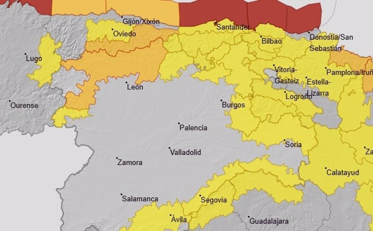 La vertiente cantábrica de León estará este jueves en aviso naranja por acumulaciones de nieve de hasta 20 cm