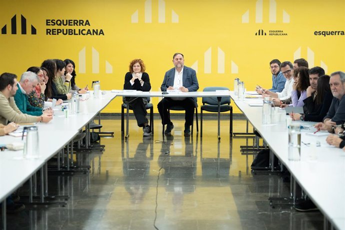 Archivo - El president d'ERC, Oriol Junqueras i la secretària general d'ERC, Elisenda Alamany