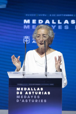 Archivo - La expresidenta de la Junta General del Principado y premiada con una de las medallas de Asturias 2023, Laura González.