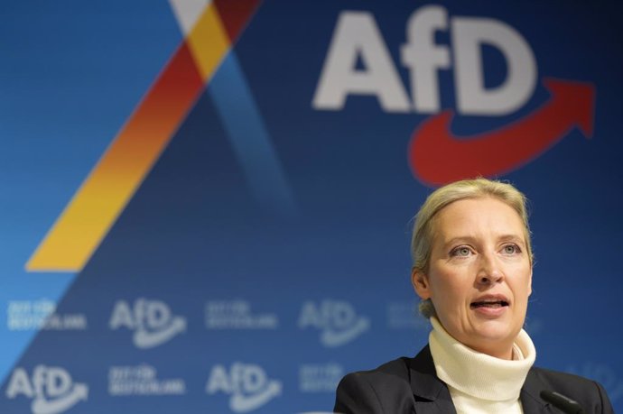 Archivo - December 7, 2024, Berlin, Berlin, Deutschland: Alice Weidel bei der Pressekonferenz zur Präsentation der Kanzlerkandidatin der AfD, Alice Weidel, für die Bundestagswahl 2025. Berlin, 07.12.2024