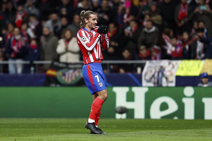 Archivo - Antoine Griezmann of Atletico de Madrid celebrates a goal during the UEFA Champions League 2024/25 League Phase MD6 match between Atletico de Madrid and SK Slovan Bratislava at Riyadh Air Metropolitano stadium on December 11, 2024 in Madrid, Spa