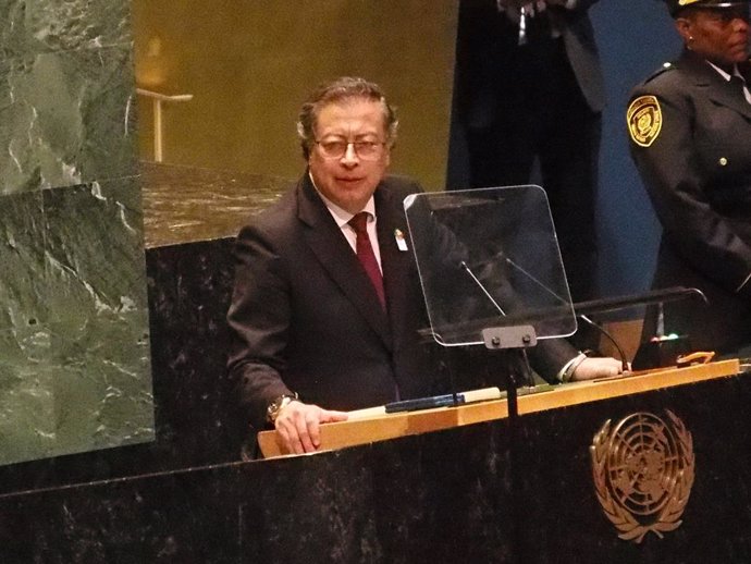 Archivo - September 24, 2024, Manhattan, New York, USA: September 24, 2024 New York, New York   .79th Session of the United Nations General  .Colombia . His Excellency Gustavo Petro Urrego.President of the Republic of Colombia.