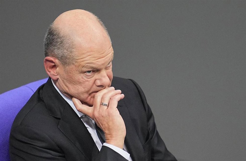 Olaf Scholz, canciller de Alemania, durante una sesión del Bundestag